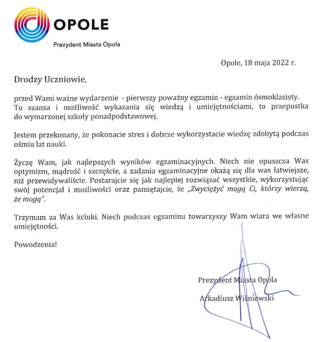 list prezydenta
