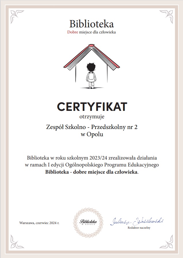 certyfikat biblioteka