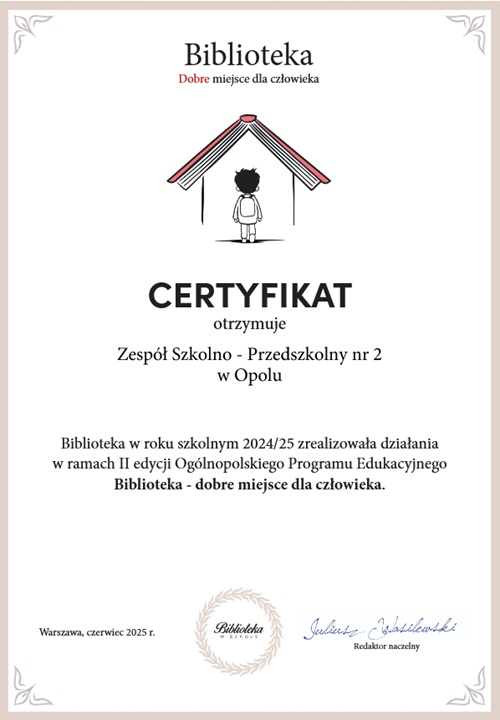 certyfikat biblioteka