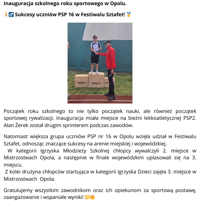 Inauguracja szkolnego roku sportowego w Opolu