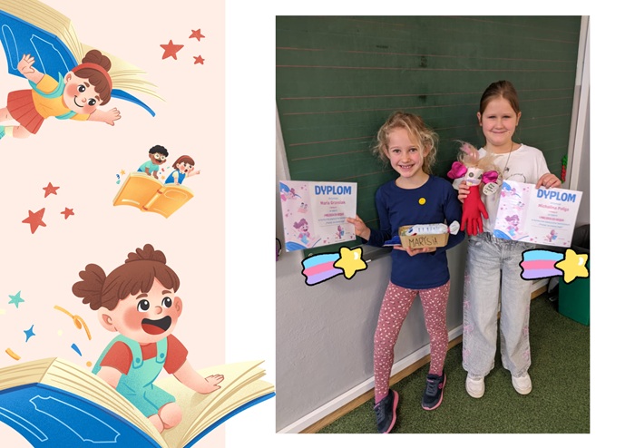 Czytelnik Biblioteka Dyplom Szkolny w Kolorowy Ilustracyjny Styl - 3